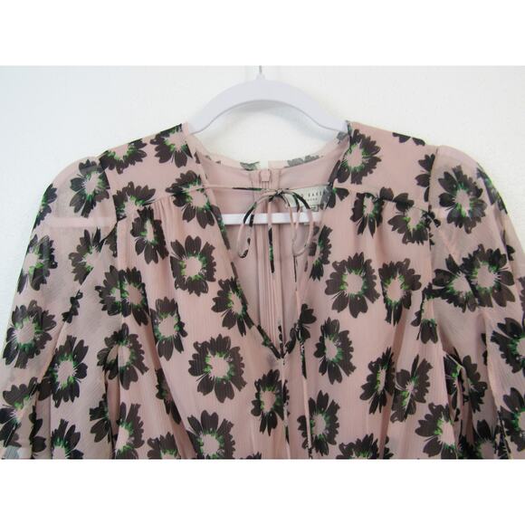 Ted Baker Lucieey Flutter Sleeve Tiered Mini Dress Size 1 - US Size 4 Floral - Picture 8 of 12